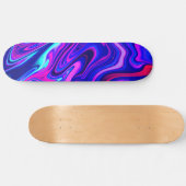 Skateboard Tendance néon bleu rose turquoise Abstrait (Horz)