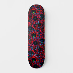 Skateboard Tendances Couleurs Abstraites Tournesols Roses