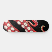 Skateboard Tentacules octopiques rouges Noir (Horz)
