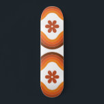 Skateboard Terracotta Mid Century Floral Moderne Arc-en-ciel<br><div class="desc">Ce skateboard cool,  avec des motifs modernes à fleurs et arc-en-ciel du milieu du siècle,  ferait un cadeau merveilleux pour quelqu'un qui aime rétro!</div>