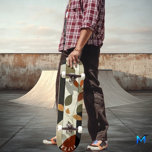 Skateboard Terre Feuille - Boho Minimaliste Nature