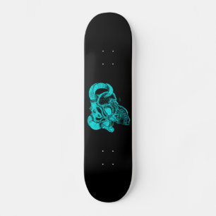 Skateboard Tête de diable crâne noir et vert