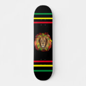 Skateboard Tête de lion Rasta rouge jaune vert dessin Jamaïqu (Devant)