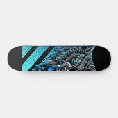 Skateboard tête de loup bleu (Horz)