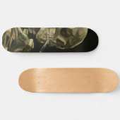 Skateboard Tête de squelette avec la cigarette par Van Gogh (Horz)
