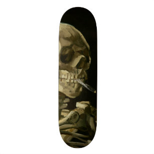 Skateboard Tête de squelette avec la cigarette par Van Gogh