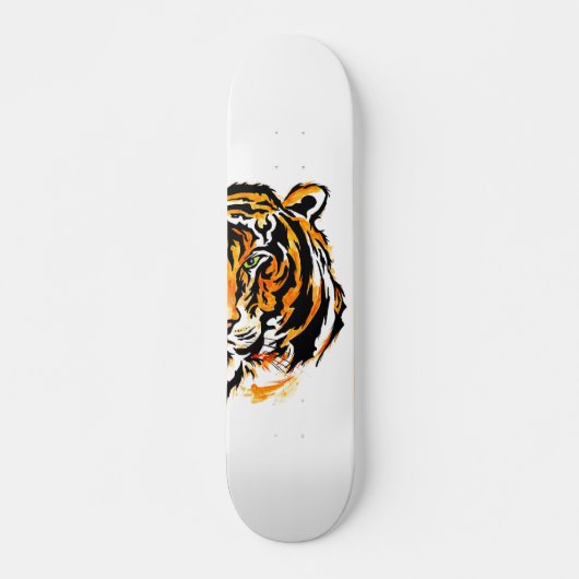 Skateboard Tête de tigre à oeil vert (Devant)