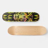 Skateboard Tête Lion Jaune - Patinage Visage Lion (Horz)