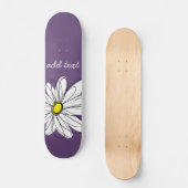 Skateboard Texte du script de marguerite blanc et jaune (Recto)