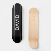 Skateboard Texte personnalisable | Bold Modern Black & White (Recto)
