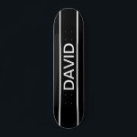 Skateboard Texte personnalisable | Bold Modern Black & White<br><div class="desc">Un look contemporain audacieux.</div>