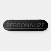 Skateboard Texte personnalisable | Gras moderne noir et gris  (Horz)