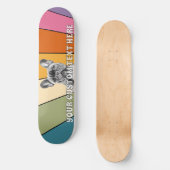 Skateboard Texte personnalisé Retro Rad Cool Rainbow French B (Recto)