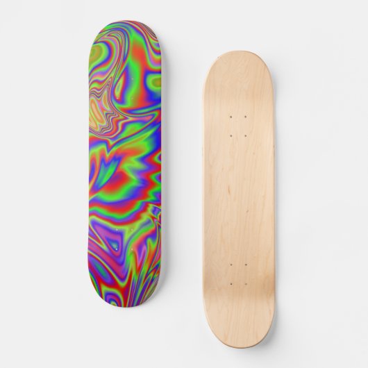 Skateboard Texture arc-en-ciel irisée liquide (Recto)