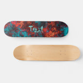 Skateboard texture bleu foncé texturé en marbre de daim (Horz)