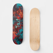 Skateboard texture bleu foncé texturé en marbre de daim (Recto)