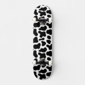 Skateboard Texture de vache noire et blanche (Recto)