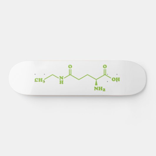 Skateboard Thé Théanine Formule chimique moléculaire (Horz)