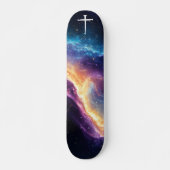 Skateboard The Three Nails Cross Purple Galaxy Christian (Devant)