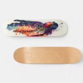 Skateboard Thème astronaut aquarelle (Horz)