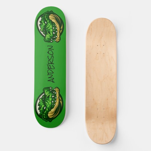 Skateboard Thème Croc Vert (Recto)