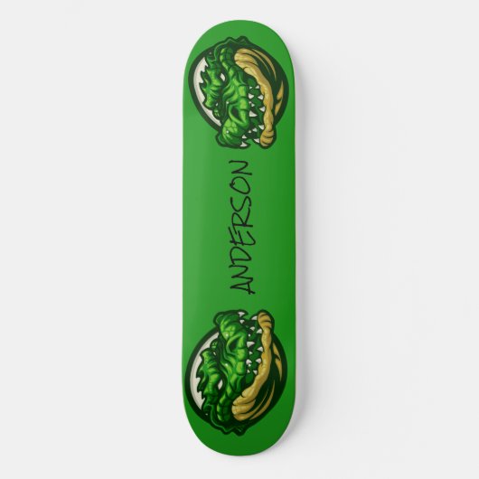 Skateboard Thème Croc Vert (Recto)
