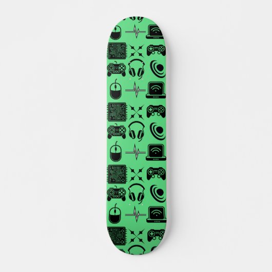Skateboard Thème de jeu en noir et blanc (Devant)