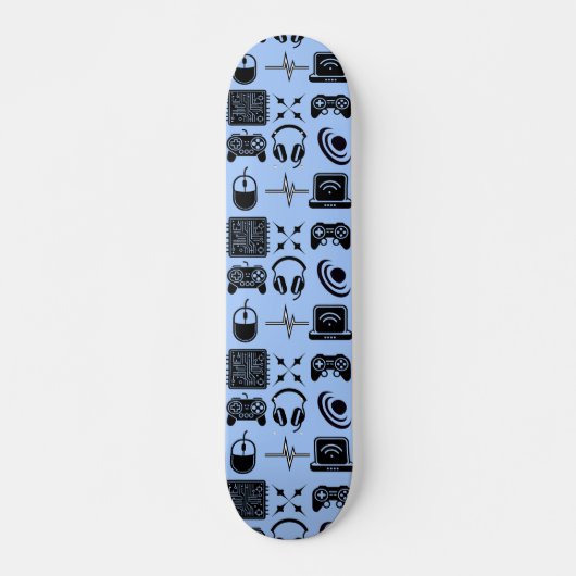 Skateboard Thème de jeu en noir et blanc (Devant)