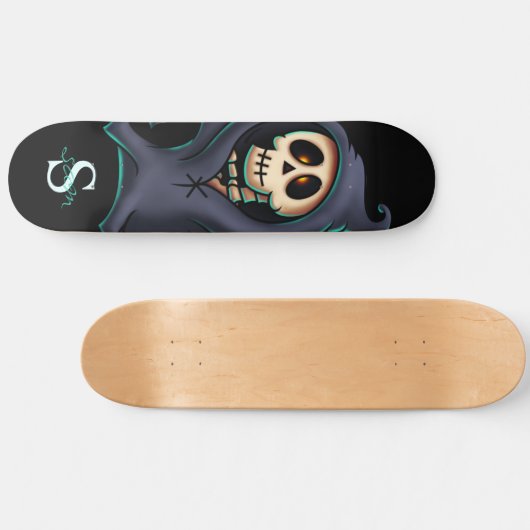 Skateboard Thème Monogramme du crâne gothique (Horz)