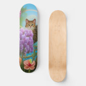 Skateboard Tiger Cat et Lilac Bouquet (Recto)