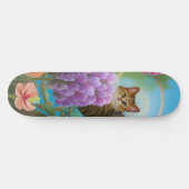 Skateboard Tiger Cat et Lilac Bouquet (Horz)