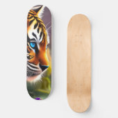 Skateboard Tiger Cub, Fleurs Violettes (Recto)