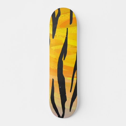 Skateboard Tiger noir et orange (Devant)