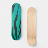 Skateboard Tiger noir et Turquoise (Recto)