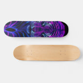 Skateboard Tigre Arístico de Rayas Fucsia  (Horz)