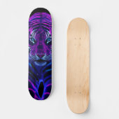 Skateboard Tigre Arístico de Rayas Fucsia  (Recto)
