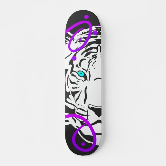 Skateboard Tigre blanc (Devant)