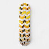 Skateboard Tigre Chevron noir et orange (Recto)