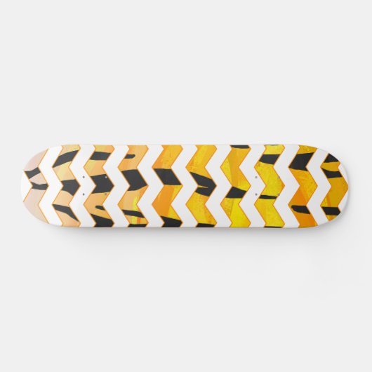 Skateboard Tigre Chevron noir et orange (Horz)