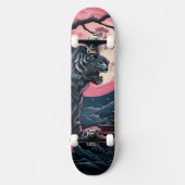 Skateboard Tigre en fleurs de cerisier Art japonais (Recto)
