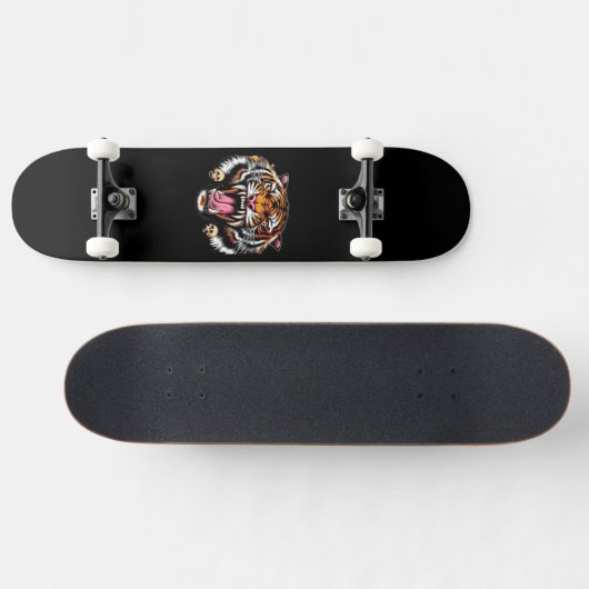 Skateboard Tigre et crâne (Horz)