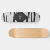 Skateboard Tigre Monogramme noir et blanc (Horz)