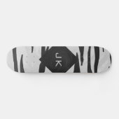Skateboard Tigre Monogramme noir et blanc (Horz)