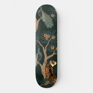 Skateboard Tigre vintage et paon