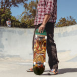 Skateboard Tiki Temps Cool Fun Fierce Vintage Retro Tropical<br><div class="desc">"Heure Tiki". Préparez-vous à embrasser votre tiki intérieur dans les rues de la ville chaque fois que vous utilisez ce joli, amusant, féroce, vintage tiki Hawaiian visage photo skateboard. Fait une déclaration rétro cool et funky chaque fois que vous surf le trottoir. Fait un grand cadeau pour quelqu'un spécial (ou...</div>