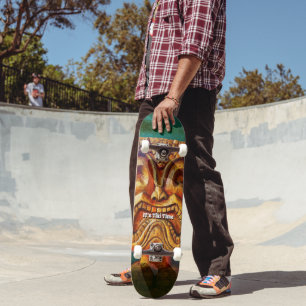 Skateboard "Tiki Time" Cool Fun Fierce Vintage Rétro Tropical