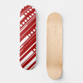 Skateboard Tirets et points rouges et blancs (Recto)