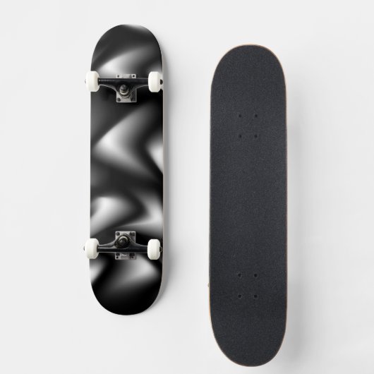 Skateboard Tissage Abstrait en noir et blanc (Recto)