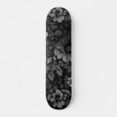 Skateboard Tons de gris floral (Devant)