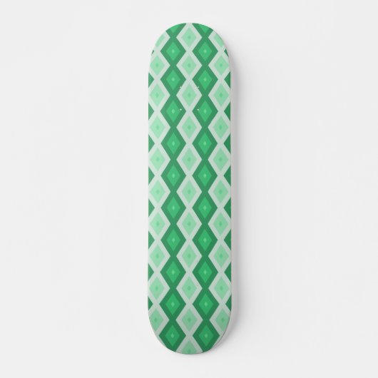 Skateboard Tons de motif diamant vert (Devant)